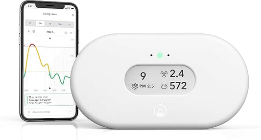 Airthings 2960 View Plus - Battery Powered Radon & Air Quality Monitor (PM, CO2, VOC, Humidity, Temp, Pressure)
