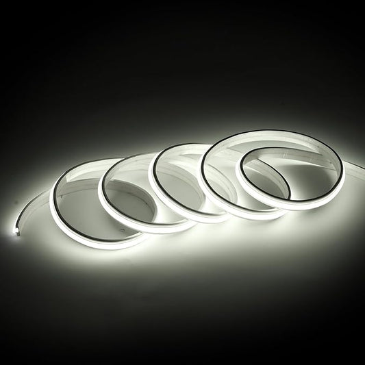 LED Strip Lights 32.8 Feet 110v LED Lights Outdoor Waterproof IP67 Adhesive Cuttable Tape Lighting with Plug 240 LEDs/m 6000K Cold White for Bedroom Kitchen Cabinet Lighting