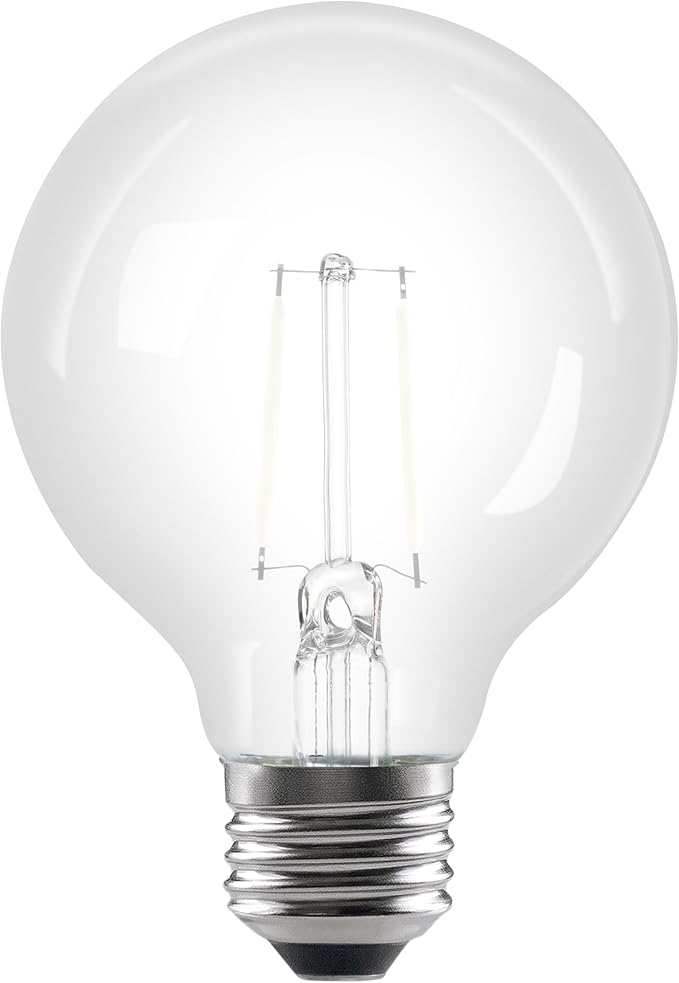 Sylvania G25 Clear Globe LED White Filament Bulb, 3.5W, Dimmable, 300 LMS, Medium Base, 5000K, Daylight - 2 Pack (42253)