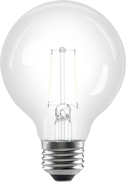 Sylvania G25 Clear Globe LED White Filament Bulb, 3.5W, Dimmable, 300 LMS, Medium Base, 5000K, Daylight - 2 Pack (42253)