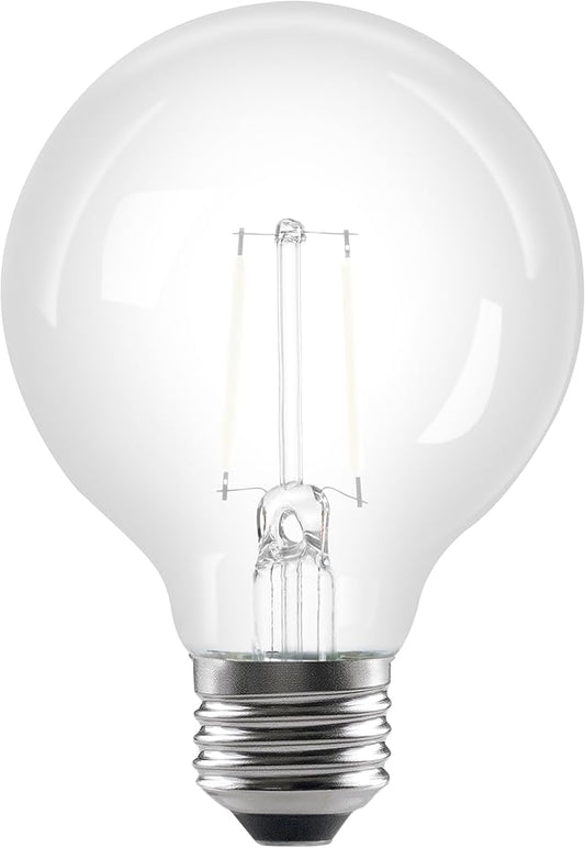 Sylvania G25 Clear Globe LED White Filament Bulb, 3.5W, Dimmable, 300 LMS, Medium Base, 5000K, Daylight - 2 Pack (42253)