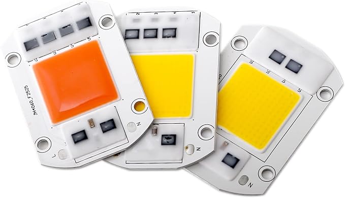 Indoor Lighting, Pack of 10, DIY Flood Light COB AC220V 20W/30W/50W LED Diode Spotlight Outdoor Smart IC Chip Bead Lamp(Warm White,20W)
