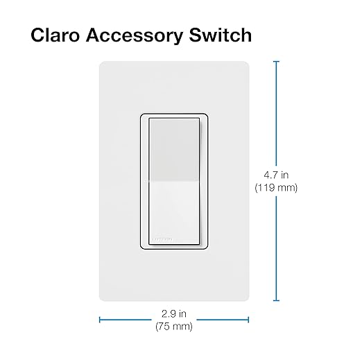 Lutron Claro Accessory Switch, 3-Way | For Smart Dimmer/Switch | DVRF-AS-WH-2 | White | 2 Pack