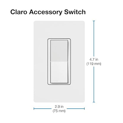 Lutron Claro Accessory Switch, 3-Way | For Smart Dimmer/Switch | DVRF-AS-WH-2 | White | 2 Pack