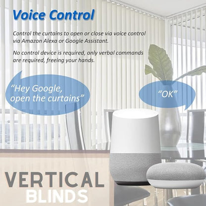 ZigBee Motorized Vertical Blinds Track for Sliding Glass Doors, Smart Curtains Rod, 2.5N High Torque Quiet Motor, Works with Alexa & Google Home Patio Door Replacement (4.0 Meters (157.4 inches))
