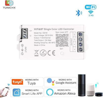 C01W Single Color LED Controller Tuya WiFi 2.4G RF PWM Dimmer for LED Strip