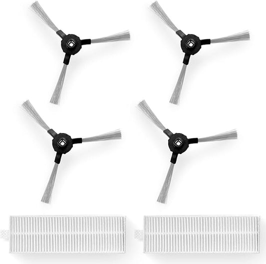 PUCRCX70 Robot Vacuum Accessory Kit - (4) Sweeping Side Brushes, (2) Air Filter - Robot Vacuum Cleaner Replacement Parts and Accessory Kit Compatible Only with PUCRCX70 - SereneLife