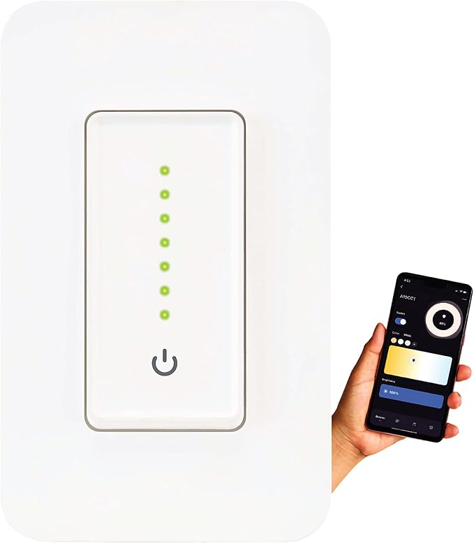 RCA 3-Way Smart Dimmer Switch for LED Lights | Dimmable Wall Switch | Smart Home Lighting 600W LED | Works from Anywhere w/Smart Home Products, Google & Alexa Devices for Home | Compatible w/RCA App
