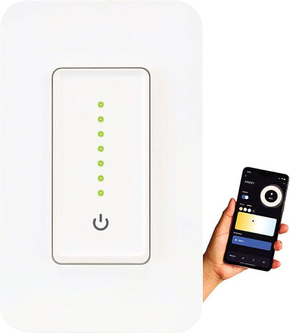 RCA 3-Way Smart Dimmer Switch for LED Lights | Dimmable Wall Switch | Smart Home Lighting 600W LED | Works from Anywhere w/Smart Home Products, Google & Alexa Devices for Home | Compatible w/RCA App