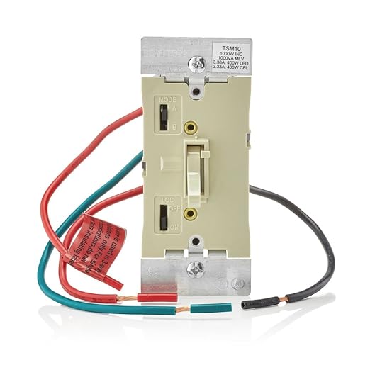 Leviton Slide Dimmer Switch for Magnetic Low Voltage, LED, Halogen and Incandescent Bulbs, TSM10-1LI, Toggle, Ivory