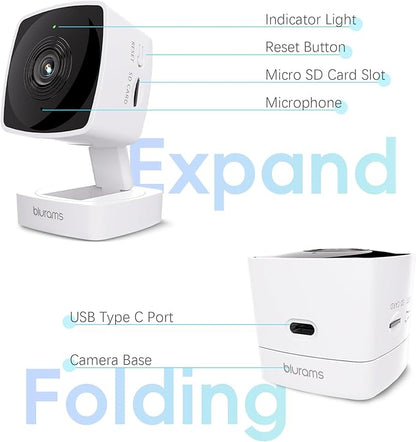blurams Cameras for Home Security 5GHz, 2K Indoor Camera, Pet Camera with Phone App, AI Motion Detection, 2-Way Audio, Compatible with Alexa&Google Assistant, 4-Pack