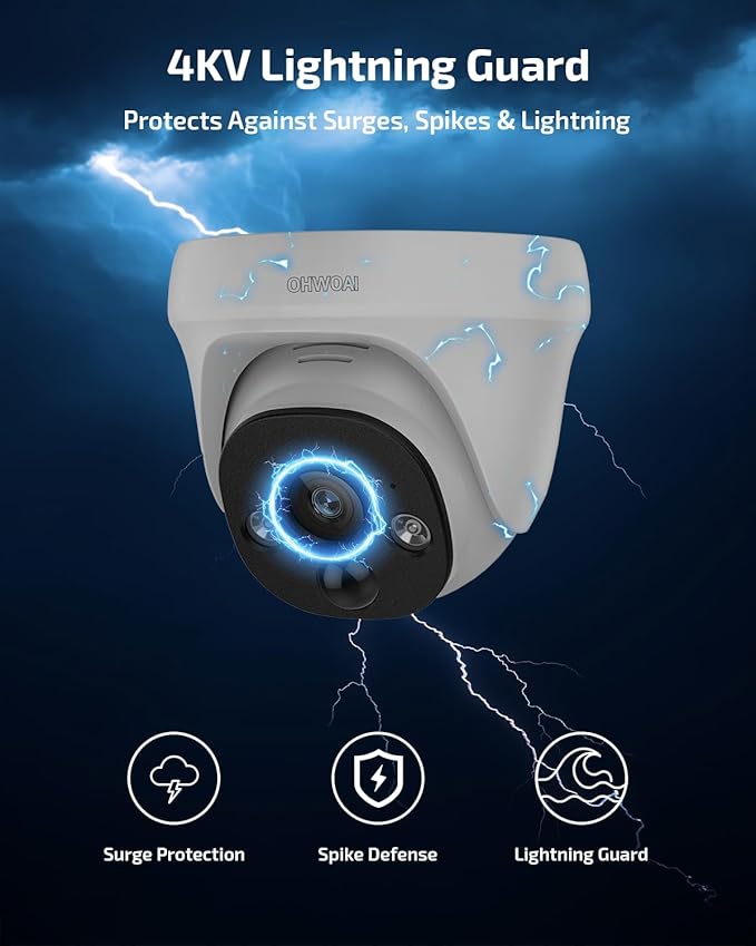 《4K Ultra HD &130° Wide Angle》POE Security Camera System Outdoor, Wired IP Cameras with 8CH NVR Systems, Video Surveillance DVR Kits with PIR Motion Detection