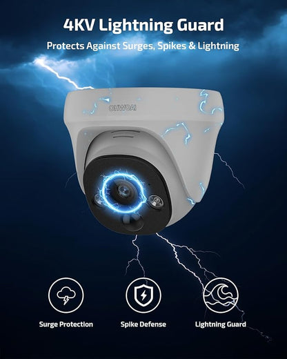 《4K Ultra HD &130° Wide Angle》POE Security Camera System Outdoor, Wired IP Cameras with 8CH NVR Systems, Video Surveillance DVR Kits with PIR Motion Detection