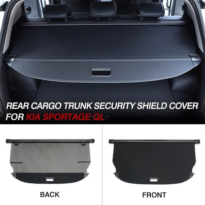 Powerty Retractable Cargo Cover for 2017-2022 Kia Sportage, Canvas Texture Trunk Cover Privacy Screen Rear Security Shade for Sportage Accessories