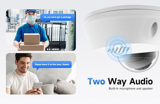 Marquis 4K 8MP PoE IP Vandal Dome PoE IP Camera Outdoor, 2.8mm Wide Angle 105° Fov, 98ft Night Vision, H.265, Compatible with NVR, Blue Iris Through ONVlF Protocol