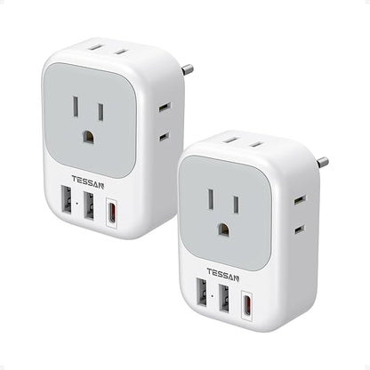 TESSAN European Travel Plug Adapter 2 Pack, Type C Plug