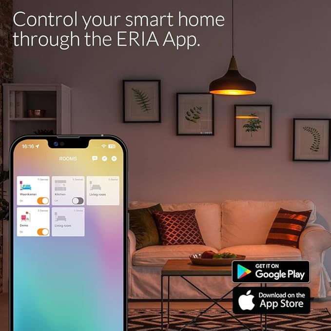 ERIA AduroSmart Colors and White Shades A19 60W Equivalent LED Smart Bulb Starter Kit, 2 x A19 Bulbs and 1 Hub, Compatible with Amazon Alexa, Google Assistant