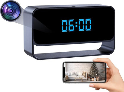 LIBREFLY Full HD 1080P WiFi Hidden Camera Clock – Wireless Spy Camera – Mini Nanny Cam for Home Security - Night Vision