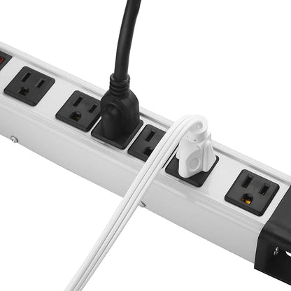 CCCEI Heavy Duty Power Strip Surge Protector - 6 Outlet Industrial Strip with 15A, 1200 Joules - ETL Listed Metal for Shop, Workshop, Garden (4FT, Grey)