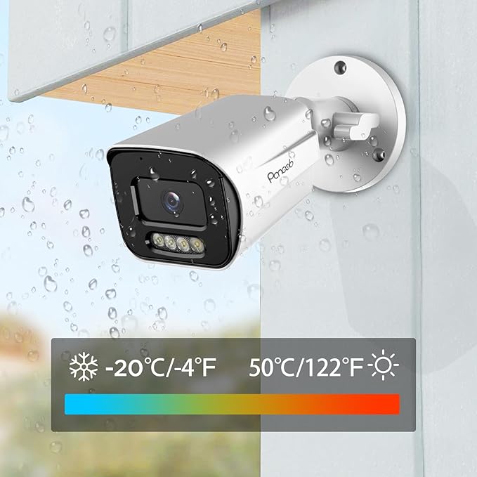 5MP IP Bullet PoE Camera with Smart Dual Lights Full Color Night Vision, Wired HD Video Surveillance Security Camera Outdoor, 2-Way Audio Talk, IP67 Waterproof, AI Human Detection, PB65-5MDL