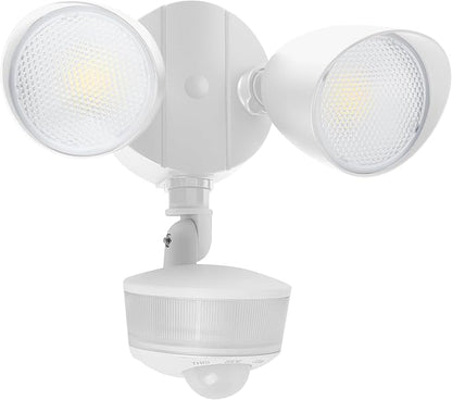 LUTEC 34W 3700 Lumen LED Security Lights Motion Sensor Light Outdoor with Night Light, 5000K IP65 Waterproof, Dusk to Dawn, Hardwired Motion Detector Flood Light for Garage, Yard-White Night Light