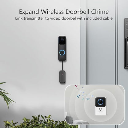 Satisure Wireless Doorbell Chime Video Doorbell Extender - Compatible with Blink Video Doorbell and Blink Video Doorbell (2nd Gen) (1 Video Doorbell Extender 2 Receiver）