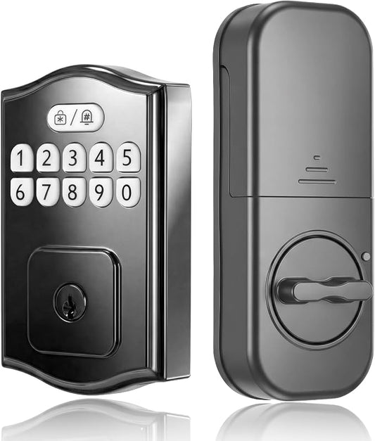 Keyless Entry Door Lock, Smart Deadbolt with Keypad, Electronic Deadbolt with 200 User Codes & 4 Backup Keys, Auto-Lock Smart Door Lock for Front Door, Easy DIY Installation