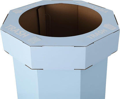 happimess Fleur 25 Gal Trash Can Bin, Tide Pool Blue, Set of 2