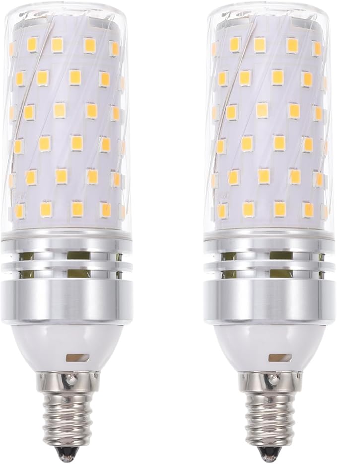 VILLCASE 2-Pack E12 Base LED Light Bulbs, 16W Candelabra LED Light Bulb, 3000K, Replacement for Home Lighting Bedroom Lamp