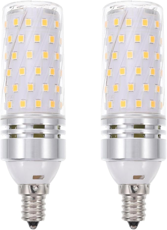 VILLCASE 2-Pack E12 Base LED Light Bulbs, 16W Candelabra LED Light Bulb, 3000K, Replacement for Home Lighting Bedroom Lamp
