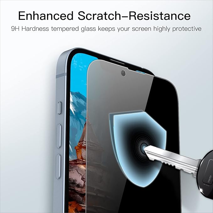 JETech Privacy Full Coverage Screen Protector for iPhone 17e (2026) / iPhone 16e / iPhone 14, Anti-Spy Tempered Glass Film, Edge to Edge Protection Case-Friendly, 6.1-Inch Display, 2-Pack