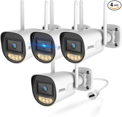OHWOAI 《Dual Band WiFi & IP65 Waterproof》Wireless Outdoor Security Camera with Color Night Vision, Motion Detection, Remote Viewing WiFi Cameras, Home Video Surveillance Cameras