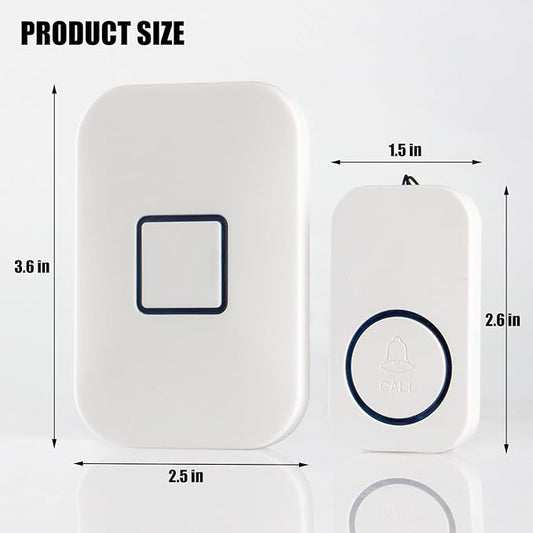 Caregiver Pager, Call Button for Elderly at Home, Medical Alert System for Seniors with 1000FT Long Range, 5 Volume Levels, 1 Receiver (Plug in) & 1 SOS Panic Button for Patient/Disabled Monitoring