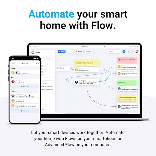 Homey Pro (2026) | Smart Hub for Home Automation – Features Z-Wave Plus, Zigbee, Wi-Fi, BLE, Infrared, Matter & Thread. Compatible with Siri, Alexa & Google Home.