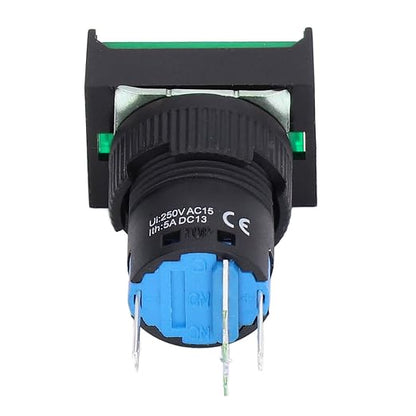 Push Button Switch 16mm Self Locking Design (Green)