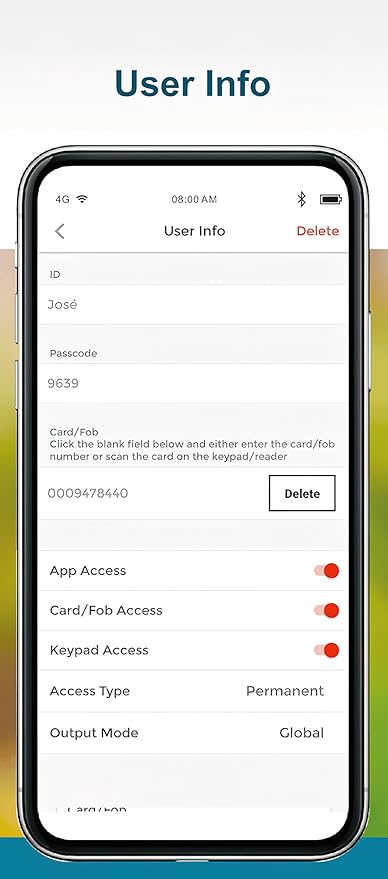 Seco-Larm SK-B141-PQ Pack of 2 Bluetooth Access Controllers; Single-Gang; Keypad, Proximity Card, or App; Tamper Alarm Output; Weatherproof (IP65); Wrong-Code Lockout; Hold Open; Multiple User Types