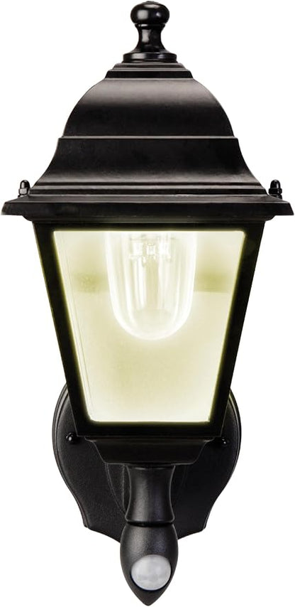 MAXSA 43319 Battery-Run Motion-Activated Outdoor Metal Wall Sconce Black