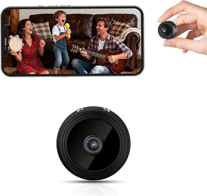 Hidden Camera Surveillance Monitor - WiFi Nanny Cam with 1080P Night Vision, Motion Detection, and Smartphone Compatibility - Indoor Spy Camera for Home/Baby/Office