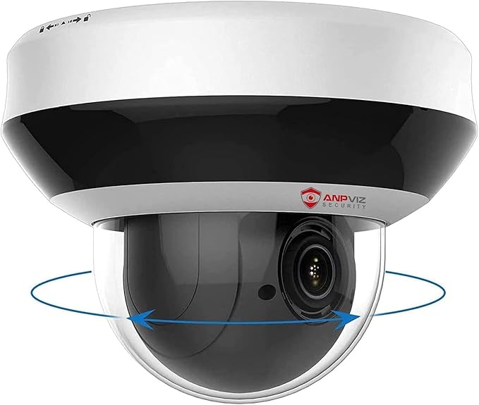 Anpviz 4MP PoE PTZ IP Camera, 4X Optical Zoom, Perimeter Protection, Human Vehicle Detection, 4MP@30fps, Dome Wired Security Camera with Audio, 350° Pan 90° Tilt, Card Slot, WDR, PTZIP204WX4IR-SU