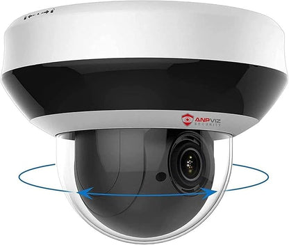 Anpviz 4MP PoE PTZ IP Camera, 4X Optical Zoom, Perimeter Protection, Human Vehicle Detection, 4MP@30fps, Dome Wired Security Camera with Audio, 350° Pan 90° Tilt, Card Slot, WDR, PTZIP204WX4IR-SU