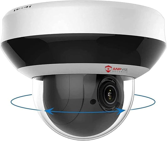 Anpviz 4MP PoE PTZ IP Camera, 4X Optical Zoom, Perimeter Protection, Human Vehicle Detection, 4MP@30fps, Dome Wired Security Camera with Audio, 350° Pan 90° Tilt, Card Slot, WDR, PTZIP204WX4IR-SU