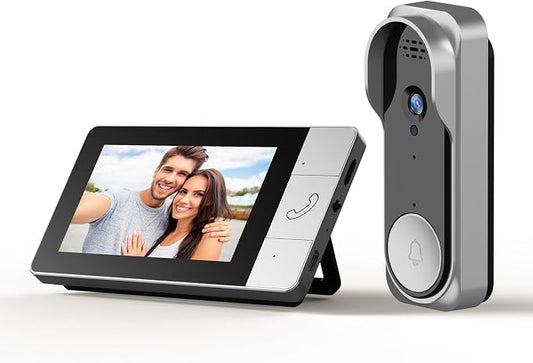 Wireless Video Doorbell, 130° Wide Angle, Infrared Night Vision, Two-Way Audio, No WiFi Needed, Supports Local SD Card Recording