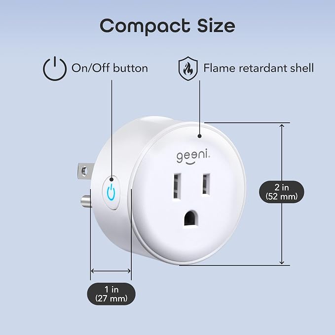 Geeni Dot Plug, 2.4 GHz Wi-Fi, Fire-Resistant, Schedule & Timer, 1-Pack | Compatible with Alexa and Google Home, schedule and automate power