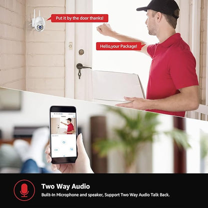 BOAVISION 2K Security Camera Outdoor, Wireless WiFi IP Camera Home Security System 360° View,Motion Detection, auto Tracking,Two Way Talk, pan Tile Full Color Night Vision 5G/2.4G WiFi