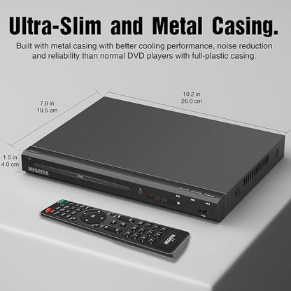 MEGATEK Region-Free DVD Player for TV with HDMI & 1080P Upscaling