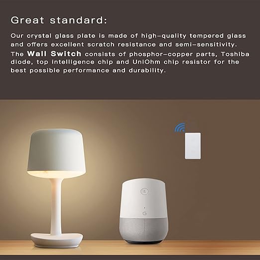 WiFi Smart Touch Wall Light Switch Glass Panel Wireless Remote Control by Mobile Smart Life APP Anywhere Compatible with Alexa,Timing Function No Hub RequiredTuya Smart Assistant (3 Gang White)