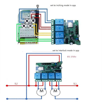 4 Channel USB 5V AC 85-250V Smart WiFi Wireless Dry Contact Relay Switch Module,Tuya Smart Life app Remote Control,Compatible with Alexa Google Home