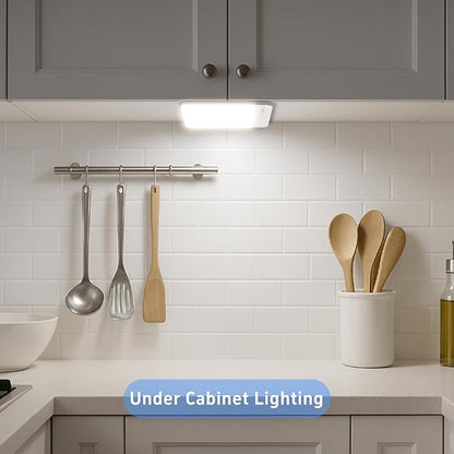 WhitePoplar Rechargeable Motion Sensor Ceiling Light with Remote - Magnetic Wireless Closet Lights, 400LM Closet Lights Motion Sensored Indoor for Bathroom Closet Pantry Porch and Hallways 2Pack