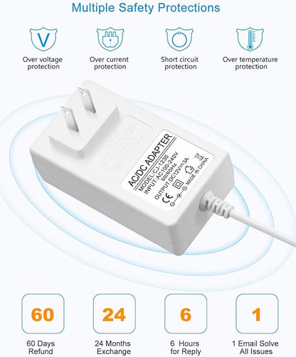 ALITOVE 12 Volt 3A Power Supply DC 12V 36W Universal AC/DC Adapter White 100-240V 50-60Hz Transformer Converter with10 Tips
