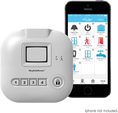 SKYLINK SK-250 Deluxe Connected Wireless Security Alarm and Home Automation System with Camera, Compatible with iOS, Android, Echo Alexa, Google Home and IFTTT and No Monthly Fees, White